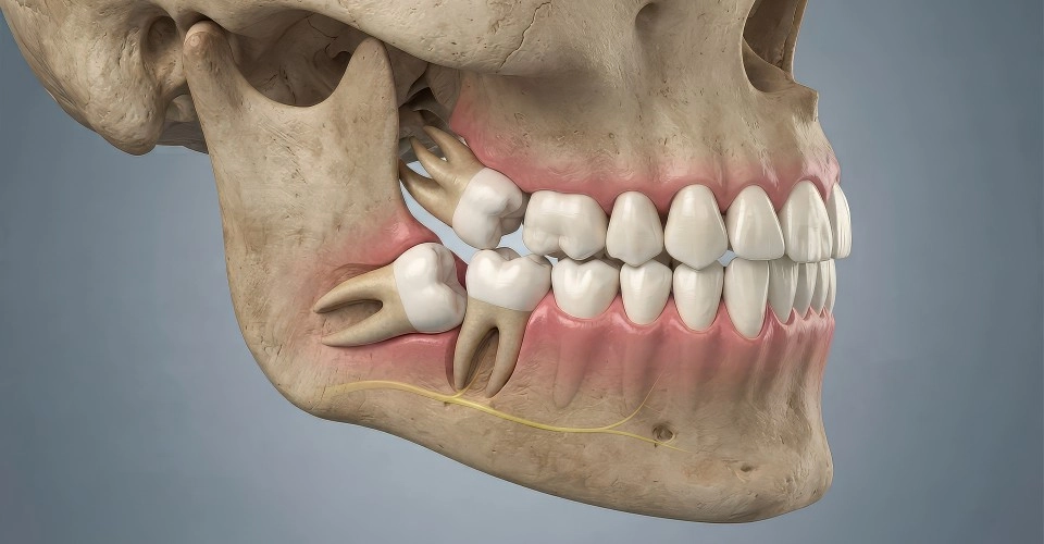Impacted wisdom teeth and angled growth patterns
